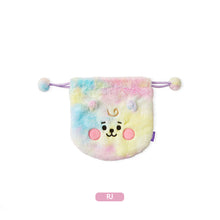 Load image into Gallery viewer, KPOP BTS BT21 Gradient Plush Soft Storage Bag Rainbow Cartoon Large Capacity Drawstring Pocket for Cosmetics Stationery

