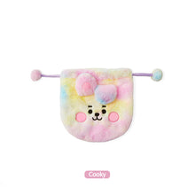 Load image into Gallery viewer, KPOP BTS BT21 Gradient Plush Soft Storage Bag Rainbow Cartoon Large Capacity Drawstring Pocket for Cosmetics Stationery
