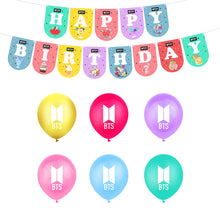 Load image into Gallery viewer, BTS Latex Balloon Birthday Party Supplies Confetti Happy Birthday Balloons Party Decorations for Bangtan Boys Fans Fans Gift
