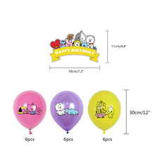Load image into Gallery viewer, BTS Latex Balloon Birthday Party Supplies Confetti Happy Birthday Balloons Party Decorations for Bangtan Boys Fans Fans Gift
