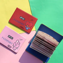 Load image into Gallery viewer, BTS BT21 Leather Travel Passport Holder Passport Case Passport Holder Cover Slim ID Card Case Passport Protector

