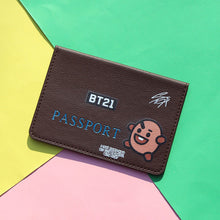 Load image into Gallery viewer, BTS BT21 Leather Travel Passport Holder Passport Case Passport Holder Cover Slim ID Card Case Passport Protector
