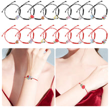 Load image into Gallery viewer, BTS BT21 Fashion Handmade Wishing Bracelet Red Black Rope Bracelet Hand Rope Couple Bracelet
