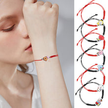 Load image into Gallery viewer, BTS BT21 Fashion Handmade Wishing Bracelet Red Black Rope Bracelet Hand Rope Couple Bracelet
