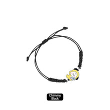 Load image into Gallery viewer, BTS BT21 Fashion Handmade Wishing Bracelet Red Black Rope Bracelet Hand Rope Couple Bracelet
