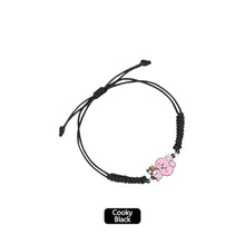 Load image into Gallery viewer, BTS BT21 Fashion Handmade Wishing Bracelet Red Black Rope Bracelet Hand Rope Couple Bracelet

