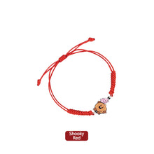 Load image into Gallery viewer, BTS BT21 Fashion Handmade Wishing Bracelet Red Black Rope Bracelet Hand Rope Couple Bracelet
