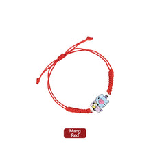 Load image into Gallery viewer, BTS BT21 Fashion Handmade Wishing Bracelet Red Black Rope Bracelet Hand Rope Couple Bracelet
