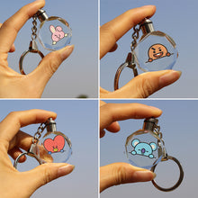 Load image into Gallery viewer, BTS BT21 Key Ring Led Light Keychain Bag Pendant Cute Accessory Decorations
