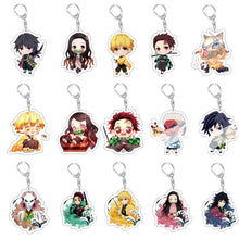 Load image into Gallery viewer, Demon Slayer Fashion Cosplay Cartoon Keychain Key Chain Ring Anime Keyring Hot Sales Bag Pendant
