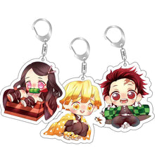 Load image into Gallery viewer, Demon Slayer Fashion Cosplay Cartoon Keychain Key Chain Ring Anime Keyring Hot Sales Bag Pendant
