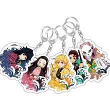 Load image into Gallery viewer, Demon Slayer Fashion Cosplay Cartoon Keychain Key Chain Ring Anime Keyring Hot Sales Bag Pendant
