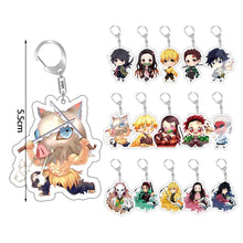 Load image into Gallery viewer, Demon Slayer Fashion Cosplay Cartoon Keychain Key Chain Ring Anime Keyring Hot Sales Bag Pendant
