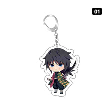 Load image into Gallery viewer, Demon Slayer Fashion Cosplay Cartoon Keychain Key Chain Ring Anime Keyring Hot Sales Bag Pendant
