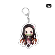 Load image into Gallery viewer, Demon Slayer Fashion Cosplay Cartoon Keychain Key Chain Ring Anime Keyring Hot Sales Bag Pendant
