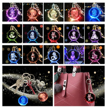 Load image into Gallery viewer, Demon Slayer Fashion Cosplay Cartoon Keychain LED Light Key Chain Ring Anime Keyring Hot Sales Key Chains

