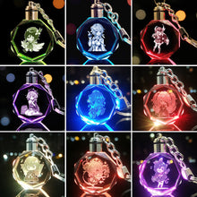 Load image into Gallery viewer, Demon Slayer Fashion Cosplay Cartoon Keychain LED Light Key Chain Ring Anime Keyring Hot Sales Key Chains
