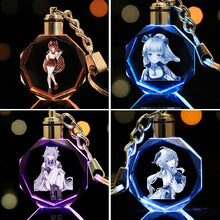 Load image into Gallery viewer, Demon Slayer Fashion Cosplay Cartoon Keychain LED Light Key Chain Ring Anime Keyring Hot Sales Key Chains

