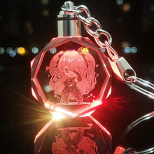 Load image into Gallery viewer, Demon Slayer Fashion Cosplay Cartoon Keychain LED Light Key Chain Ring Anime Keyring Hot Sales Key Chains
