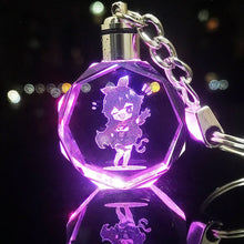 Load image into Gallery viewer, Demon Slayer Fashion Cosplay Cartoon Keychain LED Light Key Chain Ring Anime Keyring Hot Sales Key Chains
