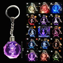 Load image into Gallery viewer, Demon Slayer Fashion Cosplay Cartoon Keychain LED Light Key Chain Ring Anime Keyring Hot Sales Key Chains
