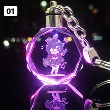 Load image into Gallery viewer, Demon Slayer Fashion Cosplay Cartoon Keychain LED Light Key Chain Ring Anime Keyring Hot Sales Key Chains
