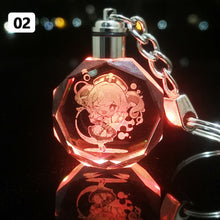 Load image into Gallery viewer, Demon Slayer Fashion Cosplay Cartoon Keychain LED Light Key Chain Ring Anime Keyring Hot Sales Key Chains
