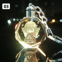 Load image into Gallery viewer, Demon Slayer Fashion Cosplay Cartoon Keychain LED Light Key Chain Ring Anime Keyring Hot Sales Key Chains
