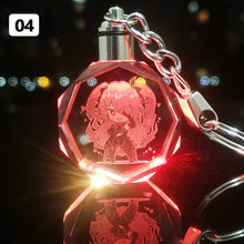 Load image into Gallery viewer, Demon Slayer Fashion Cosplay Cartoon Keychain LED Light Key Chain Ring Anime Keyring Hot Sales Key Chains
