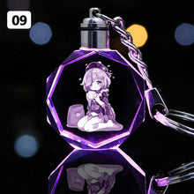 Load image into Gallery viewer, Demon Slayer Fashion Cosplay Cartoon Keychain LED Light Key Chain Ring Anime Keyring Hot Sales Key Chains
