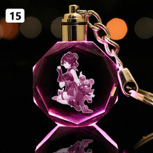 Load image into Gallery viewer, Demon Slayer Fashion Cosplay Cartoon Keychain LED Light Key Chain Ring Anime Keyring Hot Sales Key Chains
