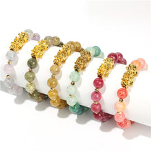 Load image into Gallery viewer, Pixiu Cracked Imitation Agate Wealth and Good Luck Bracelet Pi Yao Beads Bracelet Men Women Wristband Elastic Religious Bracelet
