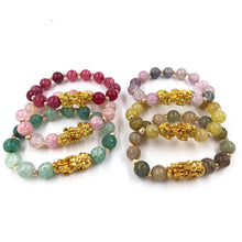 Load image into Gallery viewer, Pixiu Cracked Imitation Agate Wealth and Good Luck Bracelet Pi Yao Beads Bracelet Men Women Wristband Elastic Religious Bracelet
