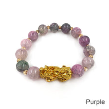 Load image into Gallery viewer, Pixiu Cracked Imitation Agate Wealth and Good Luck Bracelet Pi Yao Beads Bracelet Men Women Wristband Elastic Religious Bracelet
