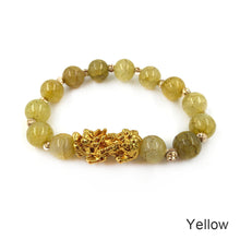 Load image into Gallery viewer, Pixiu Cracked Imitation Agate Wealth and Good Luck Bracelet Pi Yao Beads Bracelet Men Women Wristband Elastic Religious Bracelet
