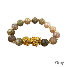 Load image into Gallery viewer, Pixiu Cracked Imitation Agate Wealth and Good Luck Bracelet Pi Yao Beads Bracelet Men Women Wristband Elastic Religious Bracelet
