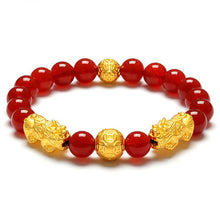 Load image into Gallery viewer, Pixiu Imitation White Jade Barrel Beads Good Luck Bracelet Pi Yao Beads Bracelet Men Women Wristband Elastic Religious Bracelet
