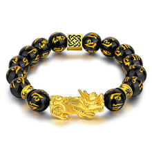Load image into Gallery viewer, Pixiu Imitation White Jade Barrel Beads Good Luck Bracelet Pi Yao Beads Bracelet Men Women Wristband Elastic Religious Bracelet
