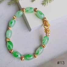 Load image into Gallery viewer, Pixiu Imitation White Jade Barrel Beads Good Luck Bracelet Pi Yao Beads Bracelet Men Women Wristband Elastic Religious Bracelet
