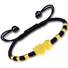 Load image into Gallery viewer, Red and Black Rope Pixiu Hand-woven Bracelet Good Luck Bracelet Pi Yao Beads Bracelet Men Women Wristband Couple Bracelet
