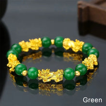 Load image into Gallery viewer, Gold Pixiu Red Agate Transport Evil Spirit Lucky Bracelet Bracelet Feng Shui Piyao Imitation Agate Elastic Couple Bracelet
