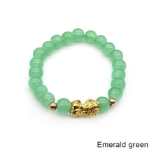 Load image into Gallery viewer, Gold Pixiu Red Agate Transport Evil Spirit Lucky Bracelet Bracelet Feng Shui Piyao Imitation Agate Elastic Couple Bracelet
