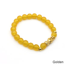 Load image into Gallery viewer, Gold Pixiu Red Agate Transport Evil Spirit Lucky Bracelet Bracelet Feng Shui Piyao Imitation Agate Elastic Couple Bracelet
