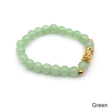 Load image into Gallery viewer, Gold Pixiu Red Agate Transport Evil Spirit Lucky Bracelet Bracelet Feng Shui Piyao Imitation Agate Elastic Couple Bracelet
