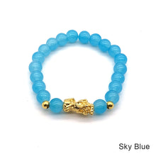 Load image into Gallery viewer, Gold Pixiu Red Agate Transport Evil Spirit Lucky Bracelet Bracelet Feng Shui Piyao Imitation Agate Elastic Couple Bracelet
