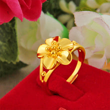 Load image into Gallery viewer, Gold Color Jewelry Ring Alluvial Gold Design Kiss Rose Crown Hollowed-out Copper Cash Women Adjustable Pure Brass Plating Ring
