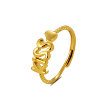 Load image into Gallery viewer, Gold Color Jewelry Ring Alluvial Gold Design Kiss Rose Crown Hollowed-out Copper Cash Women Adjustable Pure Brass Plating Ring
