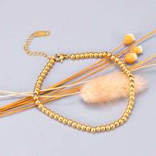 Load image into Gallery viewer, Gold Plated Non-Tarnish Lucky Ball Bracelet Titanium Steel Fashion 18k Beaded Elastic Rope Women Elegant Jewelry Accessories
