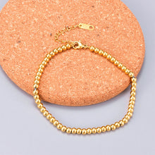Load image into Gallery viewer, Gold Plated Non-Tarnish Lucky Ball Bracelet Titanium Steel Fashion 18k Beaded Elastic Rope Women Elegant Jewelry Accessories

