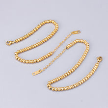 Load image into Gallery viewer, Gold Plated Non-Tarnish Lucky Ball Bracelet Titanium Steel Fashion 18k Beaded Elastic Rope Women Elegant Jewelry Accessories
